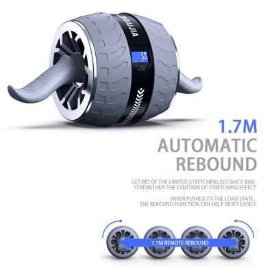 China Rebound ABS Wheel Set Power Rueda Para Exercises Automatic Abdominal Roller Counting Ab Carver Pro Roller Wheel Workout Gym Fitness Test Program for sale