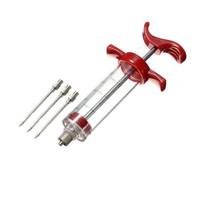 China Stocked Stocked 1 Ounce BBQ Grill Meat Injector Kit Plastic GRILL Turkey Marinade Injector Kit for sale