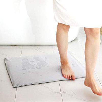 China Diatomite Bath Mat Foot Shower Mats Non Slip Bathroom Floor Stocked Mats With Washable Cover for sale