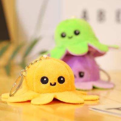 China Double-Sided Shaking Mood Octopus Dangling Emotion Doll Unisex Face-Changing Key Chain Small Octopus Doll Plush Toy for sale