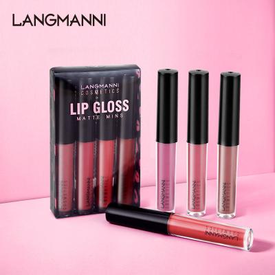 China Bestselling Waterproof 8color Matte Lipstick Long Lasting Lipstick Dark Matte Nude Lipsticks Waterproof 4pcs/set for sale