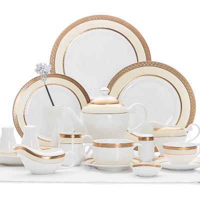 China Two Bone China Horeca Tableware Sustainable Dinnerware Sets Eight Dinner Sets, Hotel and Restaurant Made in China& for sale