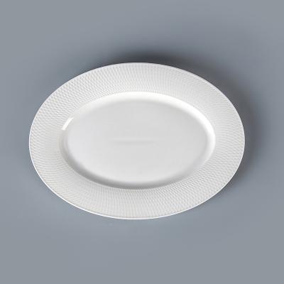 China Hilton Hotel Sustainable Supplies All Size Ceramic Oval Oblong Shape Dinnerware Splint for sale