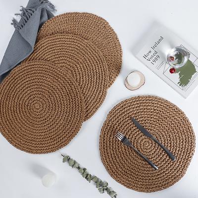 China Sustainable Wholesaler Natural Place Mat Woven Round Place Mat For Dining Table Place Mats for sale