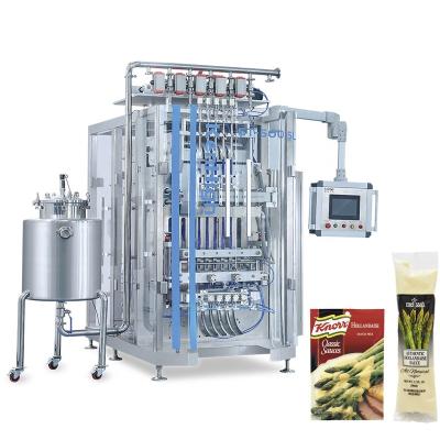 China Automatic Food Vertical 6/8/10/12 Lane BBQ Sauce Mustard Shampoo Olive Oil Stickpack Multilane Liquid Filling Machine for sale