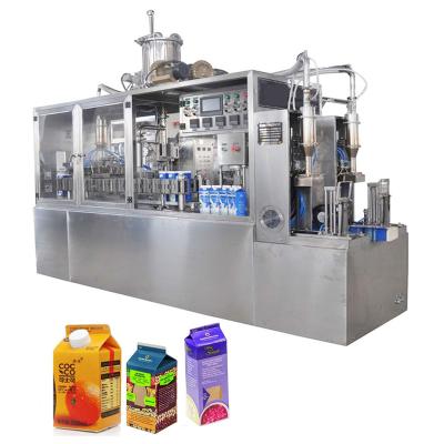 China Low Cost Apple Orange Pineapple Watermelon Triangular Juice Yogurt Milk Semi Automatic Carton Filling Machine Factory Price for sale