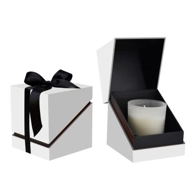 China Recycled Materials Manufacturer Custom Unique Rectangular Craft Packaging Hard Packaging Luxury Gift Boxes White Cardboard Candle Box for sale