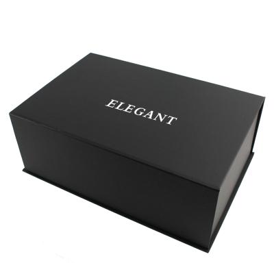 China Recycled Materials Wholesale Costom Matte Black Packaging Folding Gift Luxury Boxes Magnetic Shoe Folding Paper Decorative Book Box For Clothes for sale