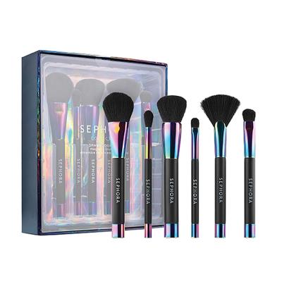 China Custom Luxury Black Makeup Brush Materials Fancy Cosmetic Recycled Paper Packaging Set Box for sale