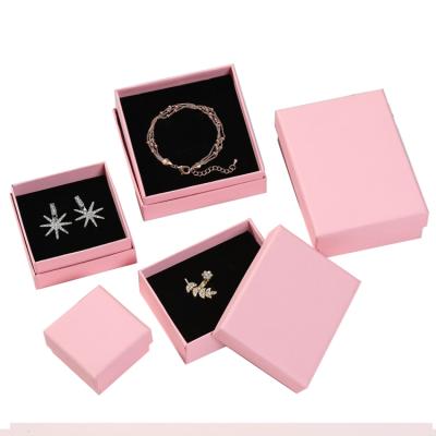 China Gift & Custom Craft Logo Small Pink Earring Gift Packaging Customized Ring Boxes Wholesale for sale