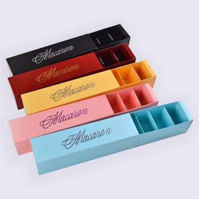 China Recycled Materials Customized Luxury Black Food Box Soft Macaron Biscuit Cookie Wrapping Paper Drawer Box for sale