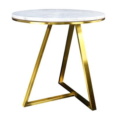 China Easy Installation Carrara Table Stainless Steel Living Room Furniture Countertops Dining Table High Quality Modern White Marble Coffee Table for sale