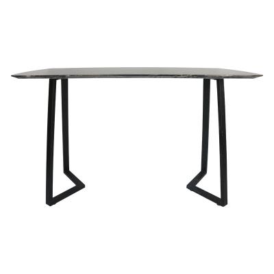 China Factory Easy Installation Marble Rectangle Living Room Furniture Rectangle Marble Countertop Coffee Table Black Stone Dining Table for sale