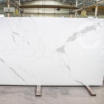 China Yunfu Waterproof Good Quality Polished Quartz Stone Calacatta White Stone Yunfu Arabescato Classic Stone Quartz Stone for sale