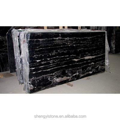 China Natural Mateiral High Quantity Chinese Black Marble Cut To Sizing Wholesale Black Marble With Veins Good Prices Chinese Marble Tiles for sale