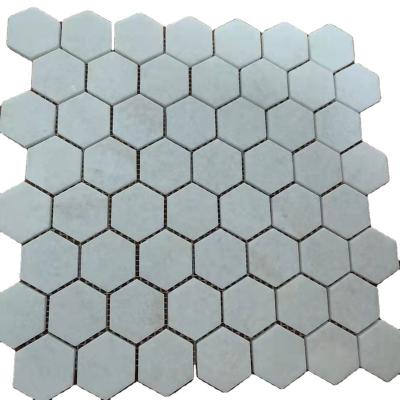 China Modern Cheap White Marble Hexagon Mosaic Tile Mosaic For Kitchen Backsplash for sale