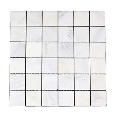 China Modern Customizable Shape White Wooden Eurasian White Mosaic Mixed Color Backsplash Flooring Waterjet Marble Mosaic Tile for sale