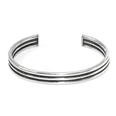 China Plain 925 Mens Jewelry Cuff Punk Hot Selling Silver Bracelet for sale