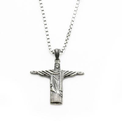 China Punk / Hip Hop Hip Hop Cool Pendant Vintage Punk Cross Buddha Sterling Silver Pendant For Men for sale