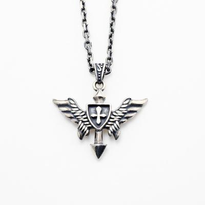 China Punk/Hip Hop Wholesale Price Arrow Vintage Sterling Silver Cross Pendant Jewelry For Men for sale