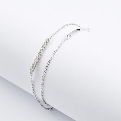 China Fashionable New Arrive 925 Silver Anklets For Women Custom CZ Diamond Bangle Bracelet for sale