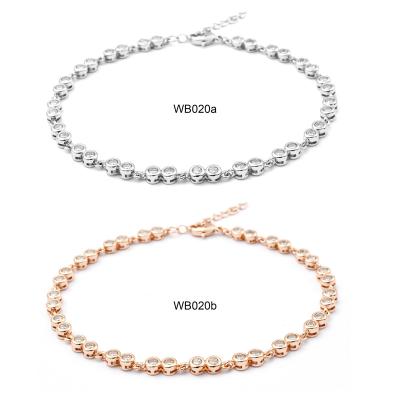 China Trendy Fashion 925 Silver Stone Bracelet Sets Bracelets Copper CZ Bracelet for sale