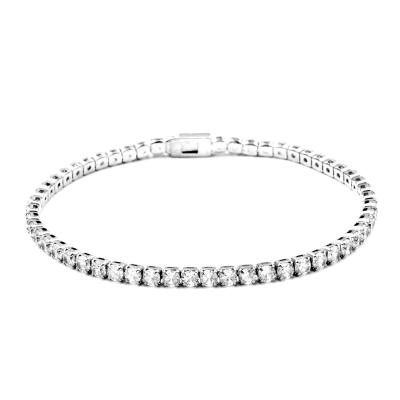 China Fashionable classic hot bottom CZ moissanite bracelet tennis bracelet silver brass bracelet for sale