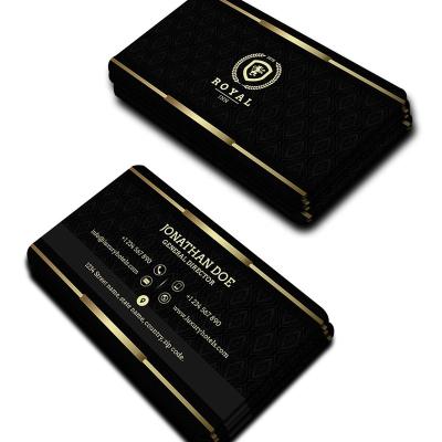 China Club Hot Sale Custom Logo Printing Business Card Durable Black Luxury Paper for sale