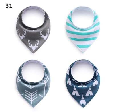 China Best Water Leakage Washable Plain Food Feeding 360 Rotate Cotton Infant Baby Bandana Drool Bibs for sale