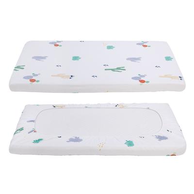 China Simple Eco-Friendly Baby Bedding Healthy Floral Printing Fitted Baby Sheet Washable Baby Printed Fitted Crib Sheet for sale