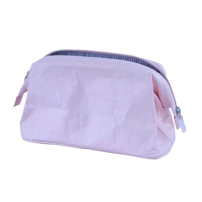 China Fashion eco-friendly reusable mini tyvek washable paper waterproof cosmetic bag with zipper custom for sale