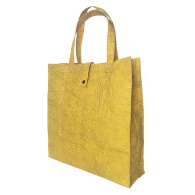 China Fashion Ecolife Eco - Friendly Kraft Paper Large Capacity Folding Washable Shopping Bags for sale