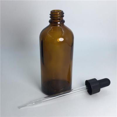 China Personal Care Stocked 100ml Glass Amber Essential Oil Bottle With Pipette Filler Essential Oil Glass Bottle for sale