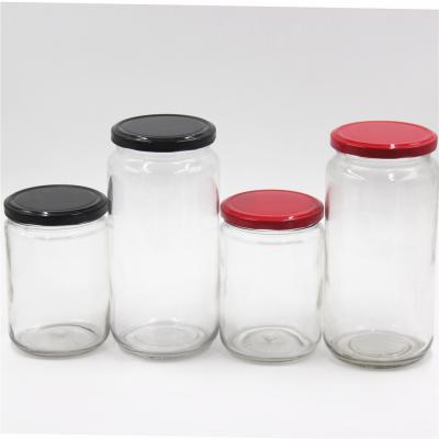 China Large Stock 4oz 2oz Stcoked Viable Storage Glass Jars 25ml 75ml 100ml 200ml 500ml 950ml For Honey for sale