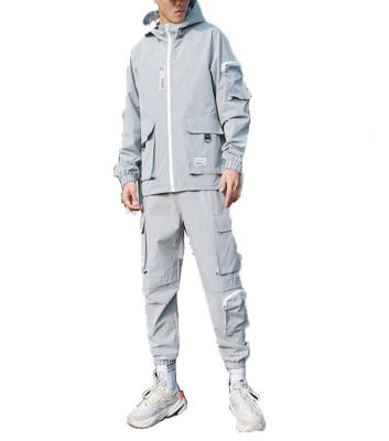 China OEM Design Breathable 100% Polyester Mens Cargo Set Empty Multi Pockets Oversized Mens Tracksuits for sale