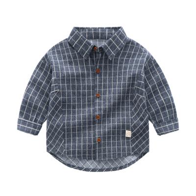 China Chinese Custom Wholesale Anti-Shrink Long Sleeve Plaid Spring Casual Boy's Shirts Kids Clothing for sale