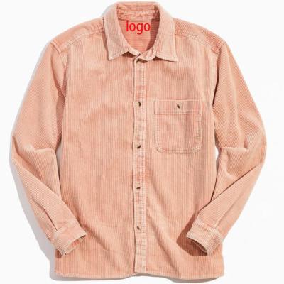 China Anti-pilling spring fashion corduroy shirt men's clothing solid color designer custom work shirt jackets for men for sale