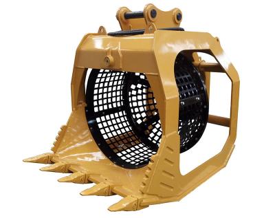 China Crawler Excavator Accessories 20ton Rotary Strainer Bucket Maker for sale