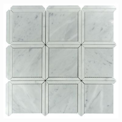 China China Supply Modern Square White Marble Mosaic Floor Tiles Interior Mosaic Tile for sale