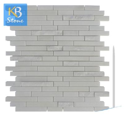 China China Modern High Quality Long Strip White Marble Mosaic Tile for sale