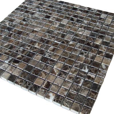 China Parquet Dark Empeardor Marble 3 x 6 POLISHED Subway Brick Field Slab for sale