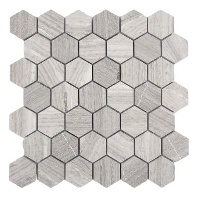 China Natural Pebble Stepping Parquet Garden Marble Mosaic for sale