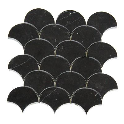 China Modern popular pure waterjet black mosaic tile for sale