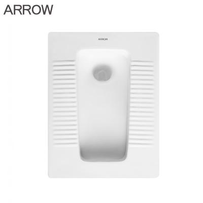 China ARROW Ceramic Squat Toilet WC Bathroom Sanitary Ware S-tray Squatting Pan Standard Toilet Size for sale