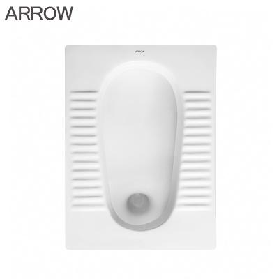 China ARROW Squat Toilet WC S-trap Ceramic Squatting Pan Sanitary Ware Bathroom Factory Direct Supply for sale