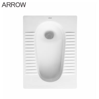 China ARROW Ceramic Squatting Pan Sanitary Ware S-trap Squat Toilet WC Bathroom Water Closet Manufactur for sale