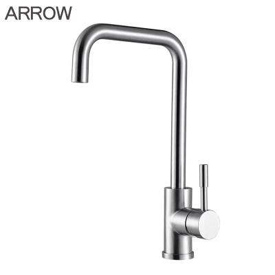 China ARROW Kitchen Faucets Tap SUS304 Stainless Steel Brushed Water Mixer Tap Modern Design Sink Faucet for sale