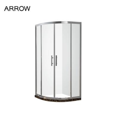 China ARROW hot customized diamond like arc tempered glass bathroom 3 panel aluminum sliding shower glass door frame shower cabin for sale