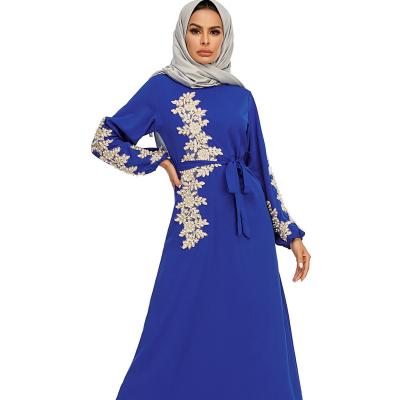 China Big Edge Long Sleeve Dress 2022 New Design Muslim Thick Crepe Dress Sheath Long Muslim Women Party Fashion Maxi Dresses Abayas 6 Solid Colors for sale