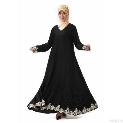 China Muslim Dress Long Sleeve Dress 2022 New Fashion Full Lace Button Muslim Kaftan Turkish Middle East Muslim Long Dress Long for sale